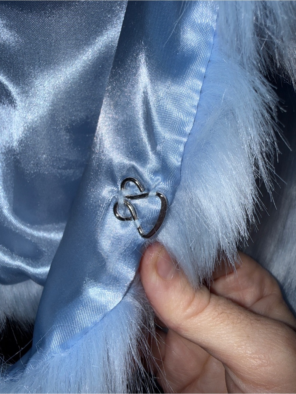 iHeartRaves Light Blue Faux Fur Cropped Puffer Jacket - Picture 7 of 10